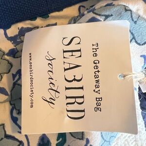 Seabird Society Blue and White Getaway Bag & Wet Bag NWT